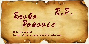 Raško Popović vizit kartica
